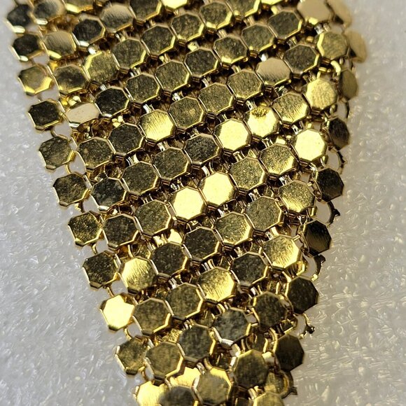 Gold Tone Mesh Earrings - Picture 4 of 4